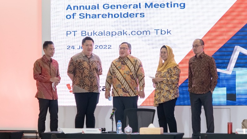 Rapat Umum Pemegang Saham Tahunan (RUPST) PT Bukalapak.com Tbk (BUKA), Jumat (24/6/2022).