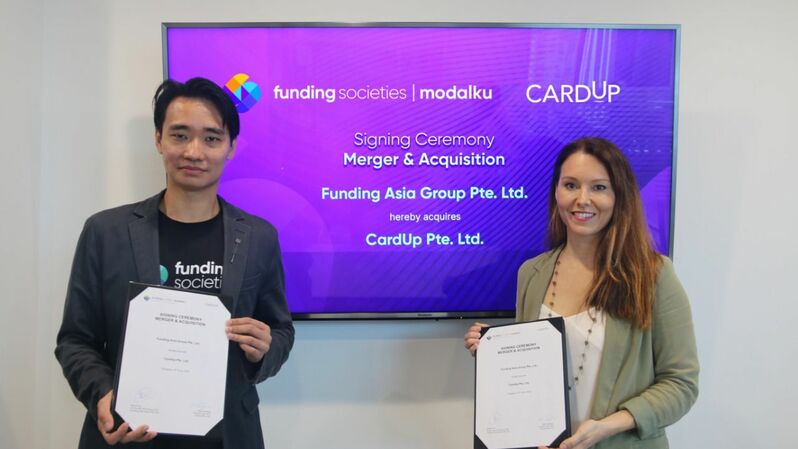 Acara Penandatanganan Merger dan Akuisisi CardUp Pte Ltd oleh Funding Asia Group Pte Ltd (Grup Modalku). (Ist)