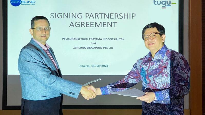 Peresmian perpanjangan kerja sama pengembangan aplikasi t drive dan t friends Tugu Insurance dengan Zensung Pte Ltd.