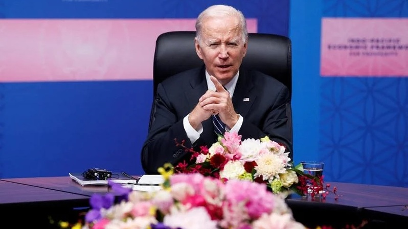 Presiden Joe Biden meluncurkan IPEF pada Mei 2022 di Tokyo, Jepang. (FOTO: REUTERS)