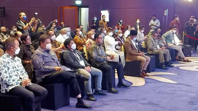 Sejumlah tokoh menghadiri acara HUT ke-10 Forum Pemred di Hotel Raffles, Jakarta, Jumat, 5 Agustus 2022. (Foto: B1/Yustinus Paat)