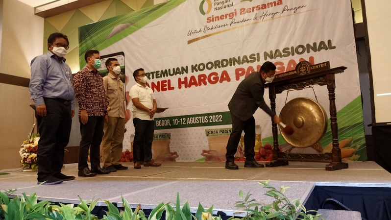 Kepala Badan Pangan Nasional Arief Prasetyo saat peluncuran Panel Harga Pangan di IPB Convention Centre, Rabu, (10/8/2022)