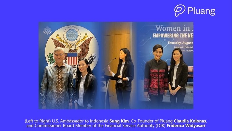 Dubes AS untuk Indonesia, Sung Kim, Co-Founder Pluang Claudia Kolonas, dan Deputi  Komisioner OJK Friderica Widyasari Dewi