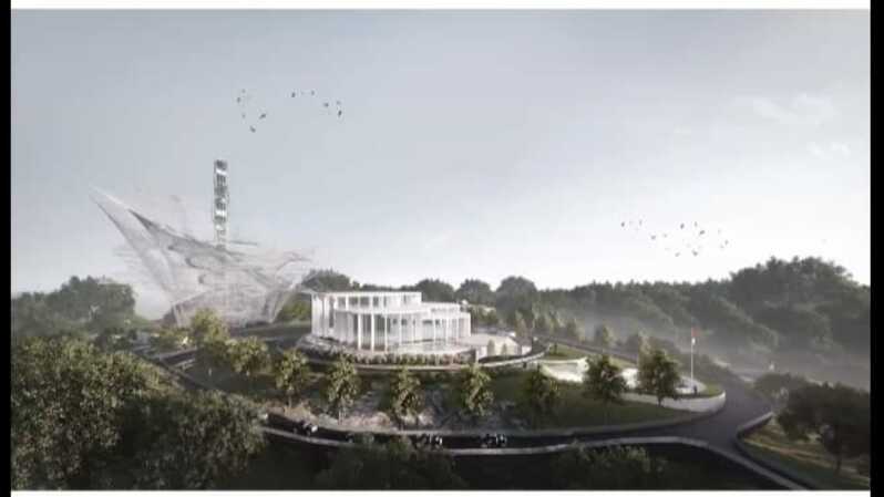 Bentuk Istana Wakil Presiden Republik Indonesia di Ibu Kota Nusantara (IKN) yang berada di Kalimantan Timur. 