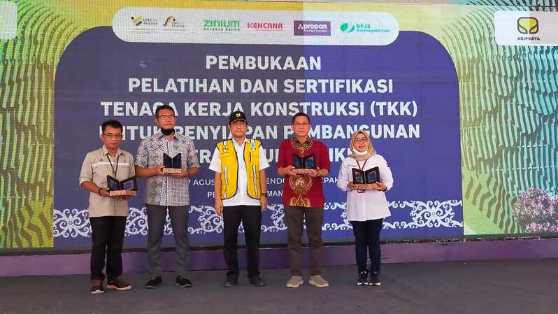 Pelatihan dan sertifikasi TKK IKN diselenggarakan oleh Kementerian PUPR di Bendungan Sepaku, Semoi, Kalimantan Timur, Sabtu (27/8/2022), yang melibatkan Propan Raya. (ist) 