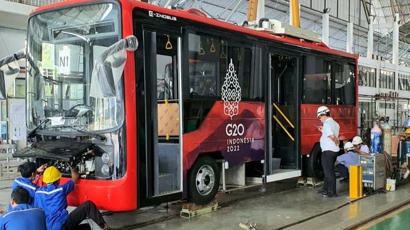 Bus listrik E-Inobus untuk Konferensi Tingkat Tinggi (KTT) G20 Bali 2022 (ist).