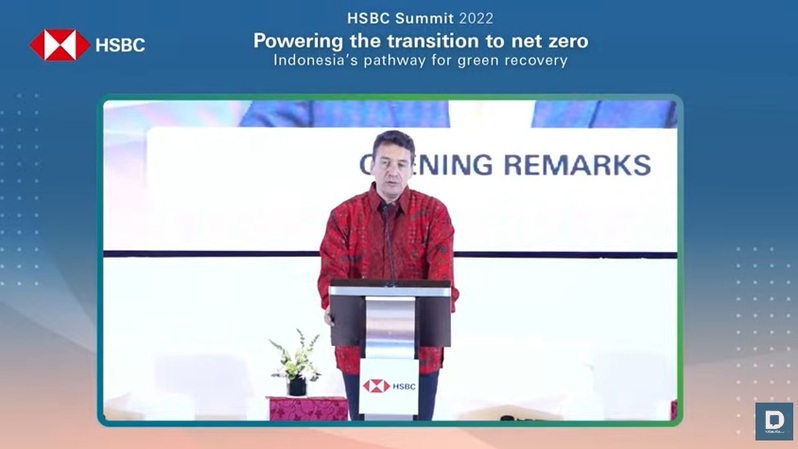 Presiden Direktur HSBC Indonesia Francois de Maricourt dalam acara HSBC Summit 2022: Powering The Transition To Net Zero, Indonesia’s Pathway For Green Recovery di Jakarta, Rabu (14/9/2022).