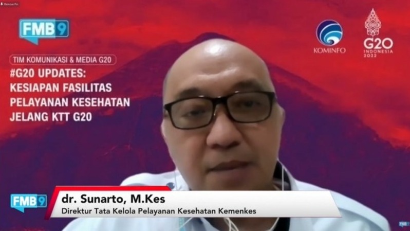 Direktur Tata Kelola Pelayanan Kesehatan Kemenkes, Sunarto, saat konferensi pers virtual, Kamis (22/9/2022).