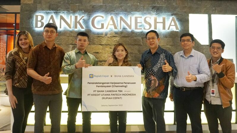 PT Bank Ganesha Tbk (BGTG) gandeng PT Kredit Utama Fintech Indonesia lewat aplikasi Rupiah Cepat untuk salurkan kredit Rp 100 miliar 
Sumber: Istimewa