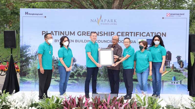 NavaPark BSD City kawasan mixed-use residential pertama di Indonesia yang berhasil meraih sertifikasi Greenship Neighborhood dengan peringkat Platinum