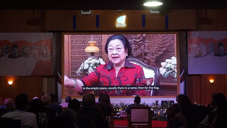 Megawati saat memberikan sambutan secara virtual dalam opening ceremony acara 
