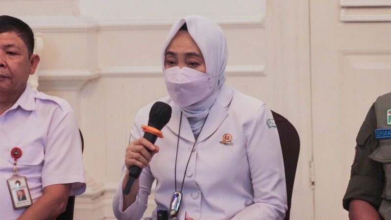 Kepala Badan Meteorologi Klimatologi dan Geofisika (BMKG) Dwikorita Karnawati di Kabupaten Cianjur, Rabu (23/11/2022). Intensitas gempa di Cianjur cenderung turun