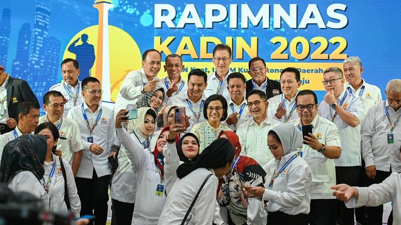 Menkeu pada Rapat Pimpinan Nasional (RAPIMNAS) Kamar Dagang dan Industri (KADIN) Indonesia tahun 2022  di Jakarta, Jumat (02/12/2022). Foto: Kemenkeu