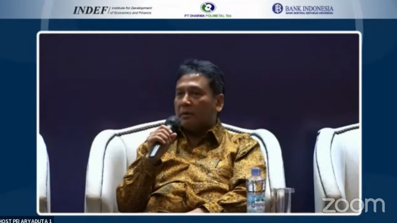 Ketua Umum Asosiasi Pengusaha Indonesia (Apindo) Hariyadi Sukamdani dalam seminar 