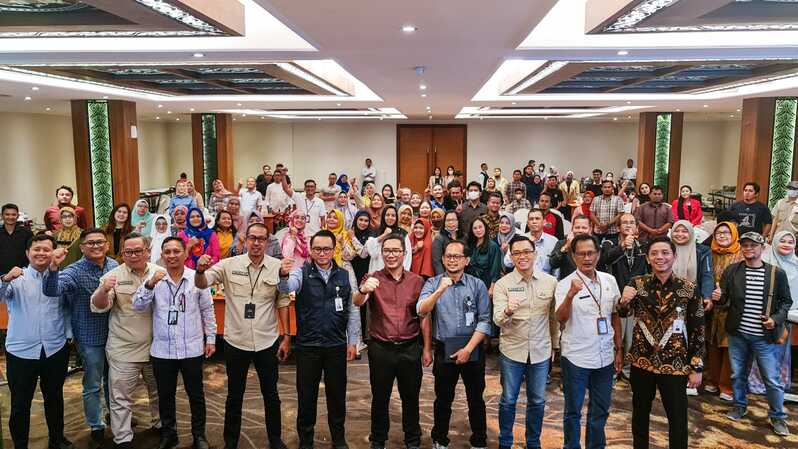 Peserta mengikuti bjb PESATkan UMKM yang pertama digelar tahun ini di Ballroom Le Polonia Hotel & Convention, Kota Medan, Selasa (24/1/2023). 
