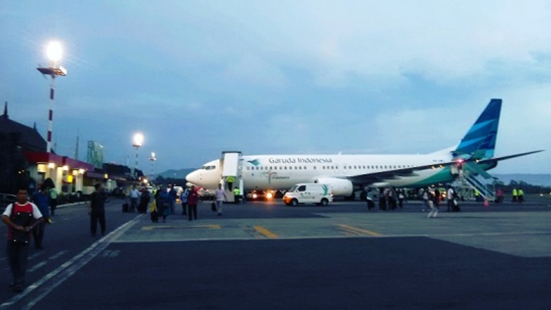 Garuda Indonesia di Bandara Adisoetjipto Yogyakarta. Foto ilustrasi: Investor Daily/Gora Kunjana