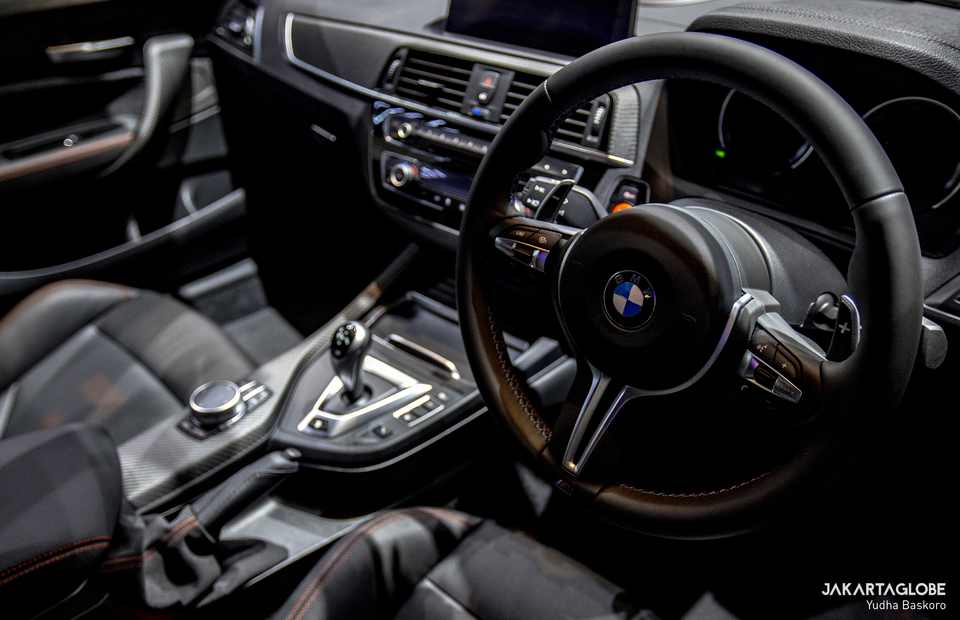 Interior of BMW M2 Competition is seen at Indonesia International Motor Show (IIMS) Hybrid 2021 at JIexpo Kemayoran in Central Jakarta on April 20, 2021. (JG Photo/Yudha Baskoro)