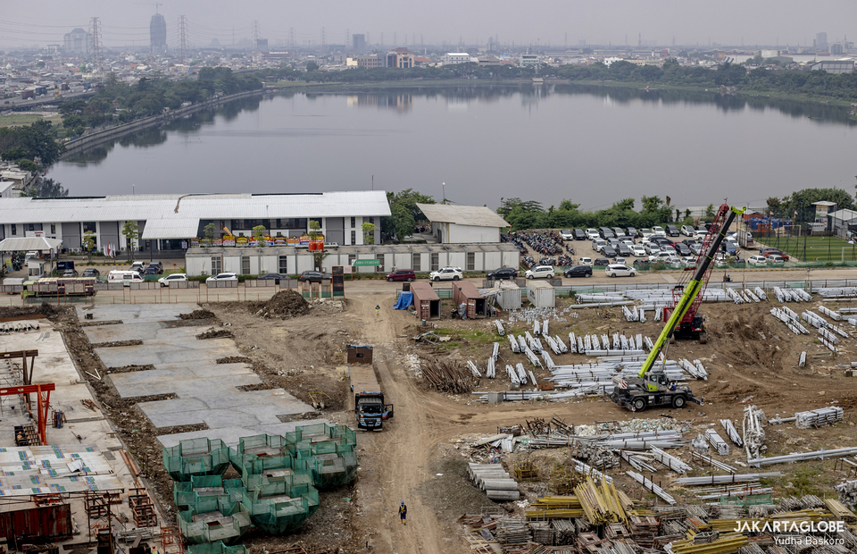 Cincin Lake is seen from the 6th floor of Jakarta International Stadium (JIS) in North Jakarta on June 17, 2021. (JG Photo/Yudha Baskoro) 