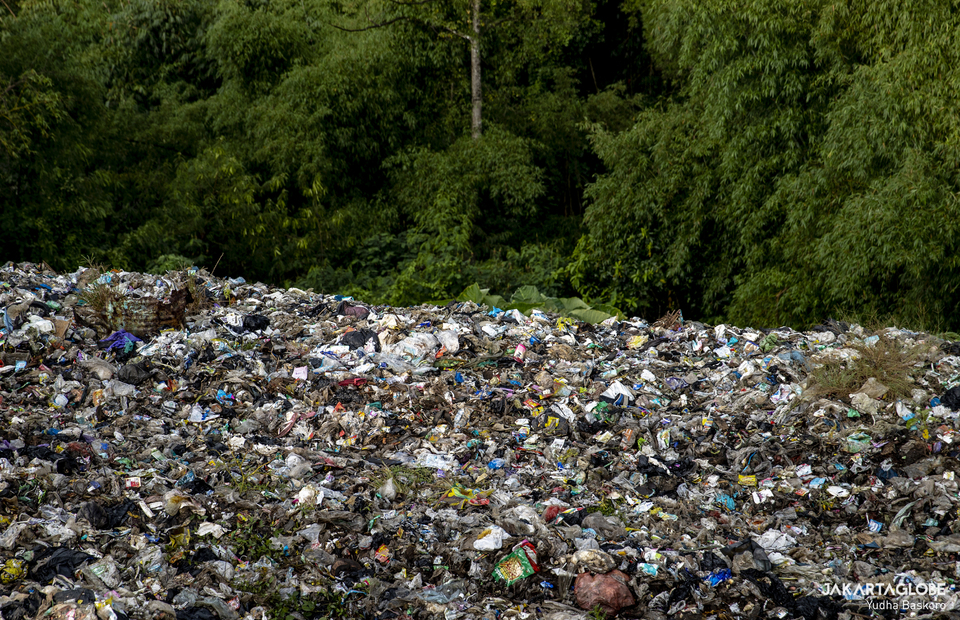 Plastic waste is seen inside Talangagung Landfill at Malang Regency City Hall in East Java on May 18, 2022. (JG Photo/Yudha Baskoro)