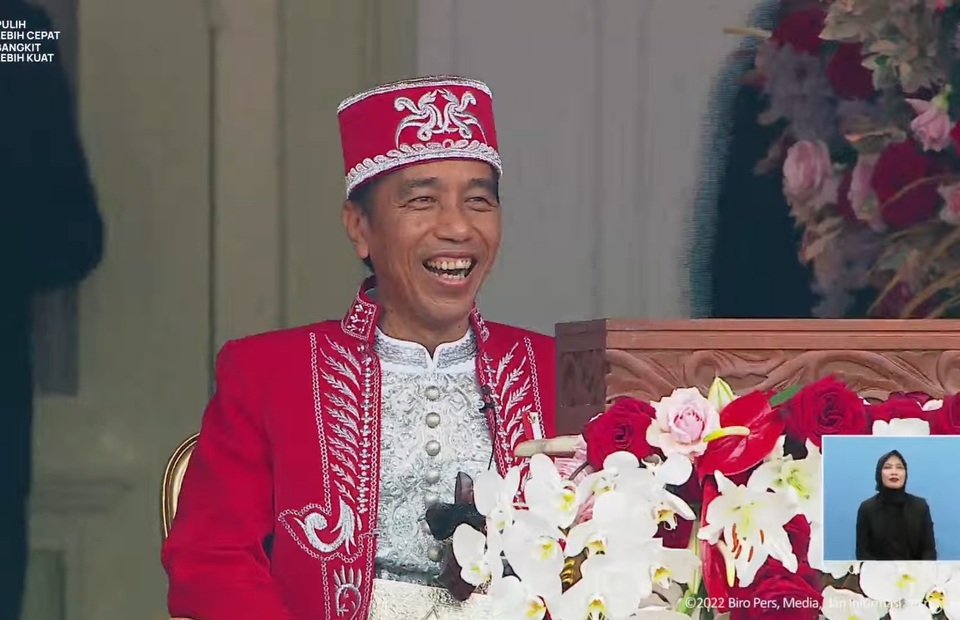President Joko "Jokowi" Widodo breaks into a huge smile as soon a...