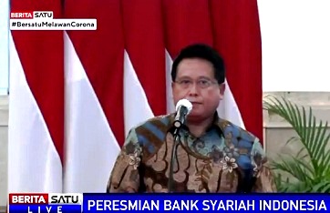 Dirut BSI Hery Gunardi dalam Peresmian Bank Syariah Indonesia. Sumber: BSTV