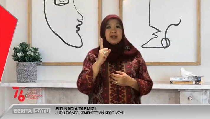 Juru Bicara Kementerian Kesehatan (Kemkes), dr. Siti Nadia Tarmizi. Sumber: BSTV 