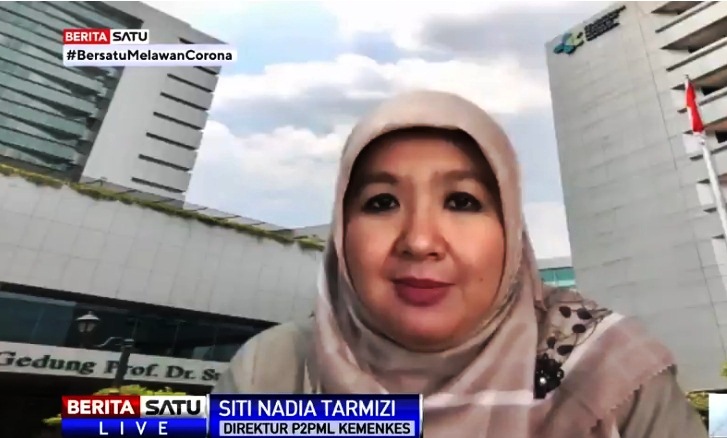 Juru Bicara Vaksinasi Covid-19 Kemenkes Siti Nadia Tarmizi. Sumber: BSTV 