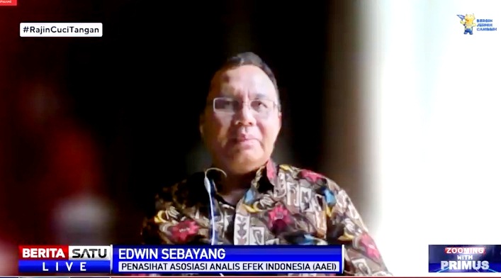Edwin Sebayang, Penasihat Asosiasi Analis Efek Indonesia (AAEI) dalam diskusi Zooming with Primus - Berebut Dana di Pasar Modal, live di Beritasatu TV, Kamis (16/9/2021). Sumber: BSTV 