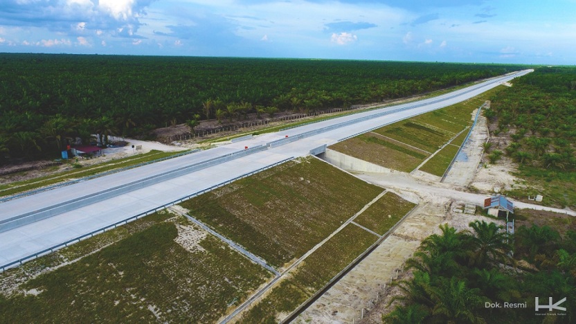 Tol Pekanbaru - Bangkinang sepanjang 40 Km dapat difungsionalkan pada akhir 2021. Foto: Hutama Karya