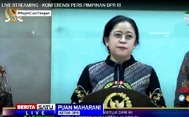 Ketua DPR RI Puan Maharani menerima usulan Presiden Joko WIdodo bahwa Jenderal TNI Andika Perkasa calon Panglima TNI. Sumber: BSTV