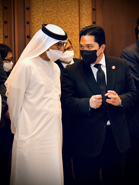 Menteri BUMN, Erick Thohir di Istana Al-Shatie, Abu Dhabi, UEA, Rabu (3/11). Foto: BPMI Setpres