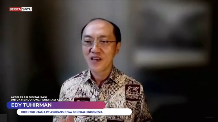 Edy Tuhirman, Direktur Utama PT Asuransi Jiwa Generali Indonesia dalam Economy Outlook 2022  sesi Akselerasi Digitalisasi untuk Mendorong Penetrasi Asuransi yang digelar Beritasatu Media Holding (BSMH), Senin (22/11/2021). Foto: Investor Daily/David Gita Rosa