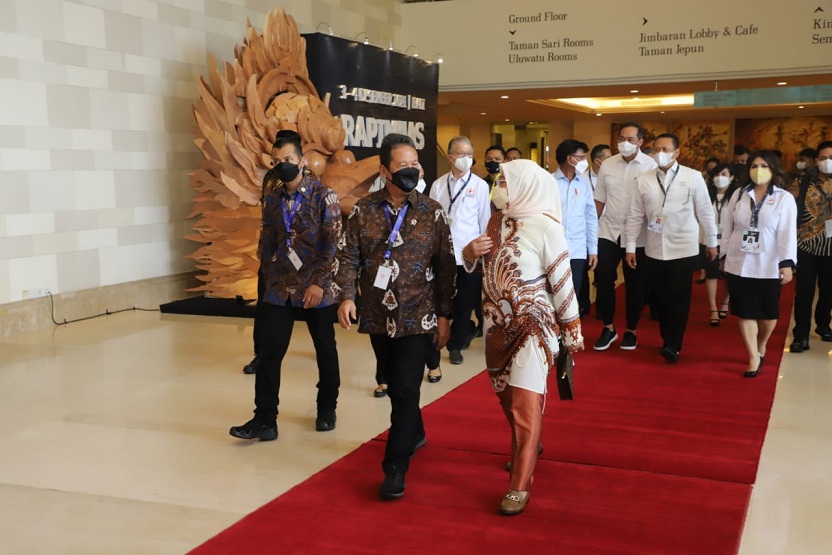 Menteri Trenggono saat menghadiri Rapimnas)  Kadin Indonesia di Denpasar, Bali, Jumat (3/12/2021). Foto: kkp