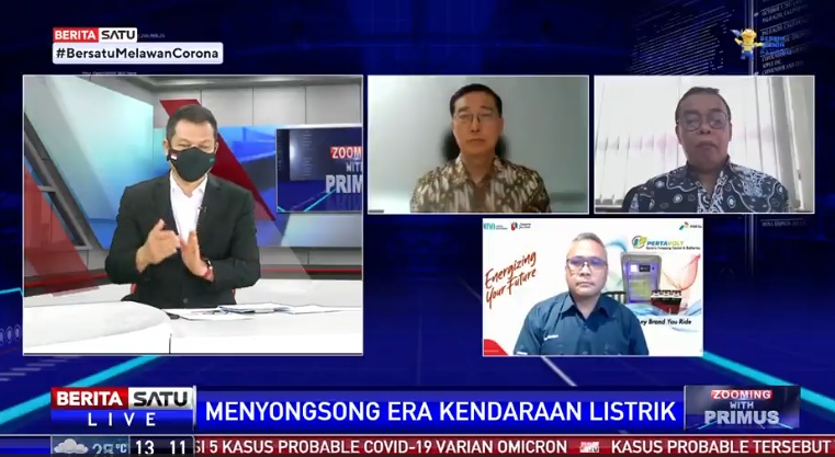 Zooming with Primus - Menyongsong Era Kendaraan Listrik, live di Beritasatu TV, Kamis (16/12/2021). Sumber: BSTV