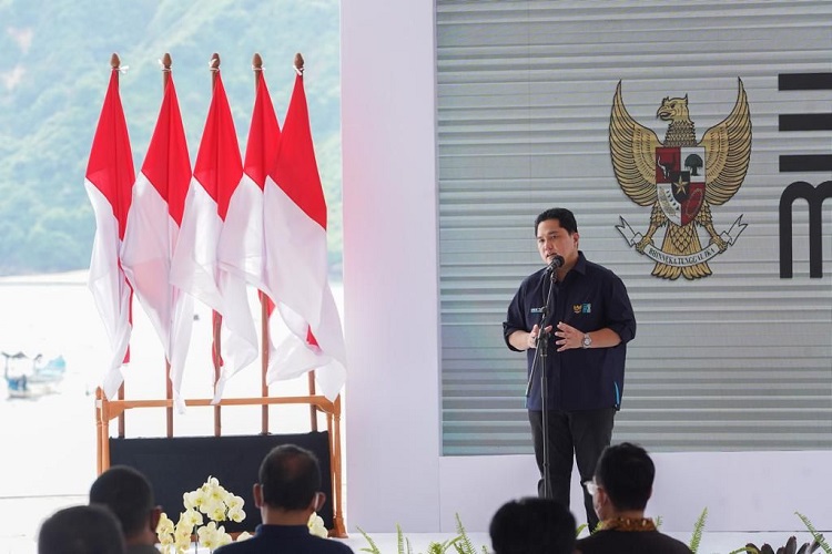 Peluncuran InJourney Holding Pariwisata dan Pendukung di Pantai Kuta Mandalika, Kabupaten Lombok Tengah, Kamis (13/1/2022).