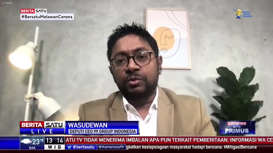 Deputi CEO 99 Group Indonesia Wasudewan, dalam acara Zooming With Primus bertema Properti Siap Take Off, live di Beritasatu TV, Kamis (20/1/2022).  Foto: Beritasatu Photo/Uthan AR 