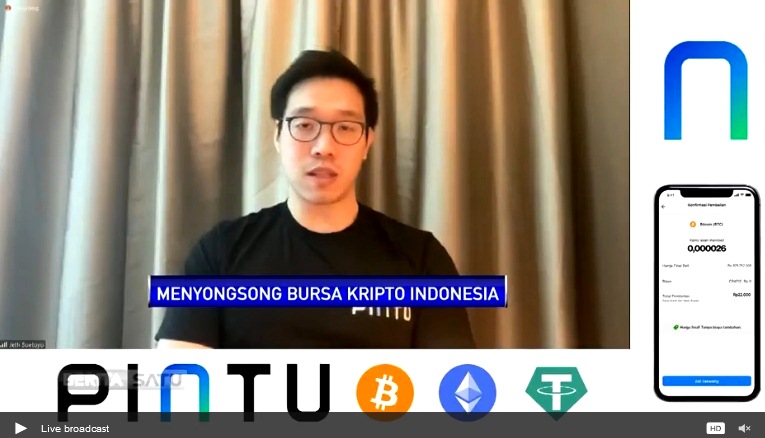 Jeth Soetoyo, Founder & CEO PT Pintu Kemana Saja, dalam diskusi Zooming with Primus - Menyongsong Bursa Kripto Indonesia, Live di Beritasatu TV, Kamis (27/1/2022). Sumber: BSTV 