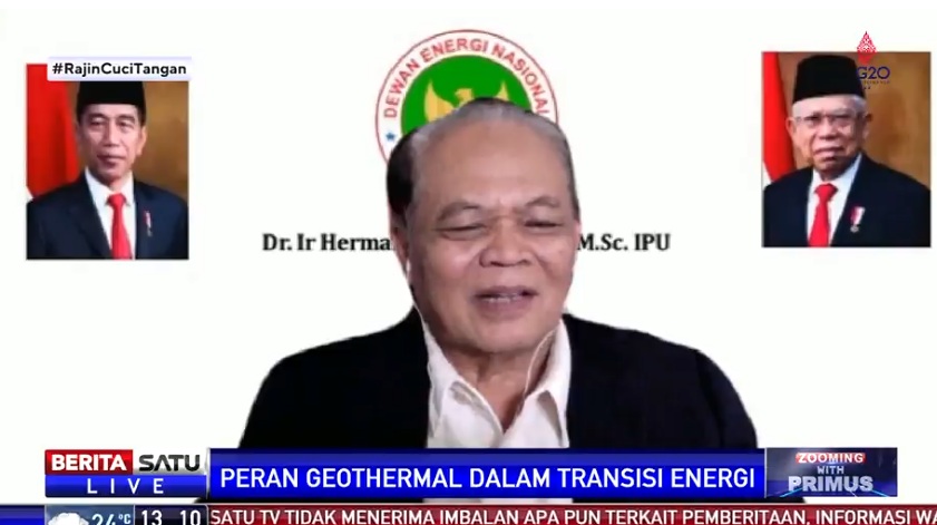 Herman Darnel Ibrahim, Anggota Dewan Energi Nasional (DEN), dalam diskusi Zooming With Primus - Peran Geothermal dalam Transisi Energi, live di Beritasatu TV, Kamis (17/2/2022). Sumber: BSTV