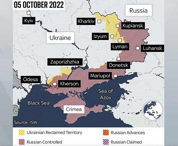 Update Perang di Ukraina: Rusia Kehilangan 4.000 km2 dalam Seminggu